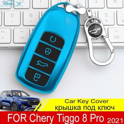 For Chery Tiggo 8 Pro 2021 New Soft TPU Car Key Case 4 Buttons Remote Control Protect Cover Durable Accessories