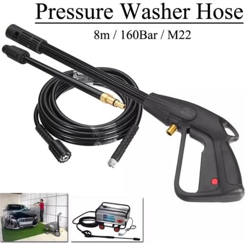 Car Washer Spray Gun Lance M14 135bar Nozzle High Pressure with M22 160bar Hose Washer Jet Water Gun Wand Tip Car Cleaner