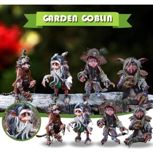Resin Garden Statues Jungle Elf Garden Leprechaun Character Sculpture Decor Resin Handmade Garden Big Goblin Sculptures#g3