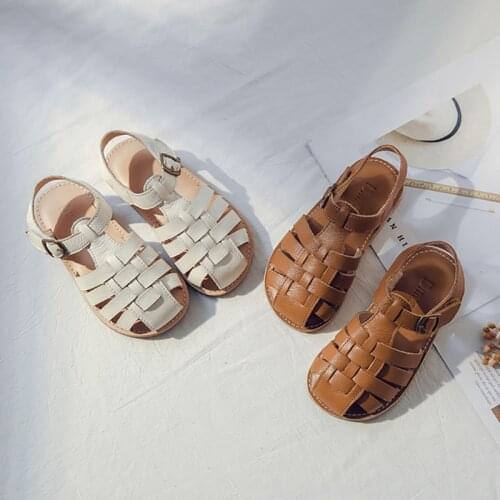 Dolakids Girl Sandal Soft Cowhide Leather Shoes Princess Shoes 2021 Summer Baby Casual Beach Shoes Little Girl Soft Soles