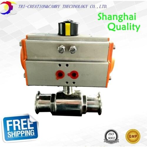 1 1/2" DN32 sanitary stainless steel ball valve,2 way 304 quick-install/food grade pneumatic valve_double acting straight valve