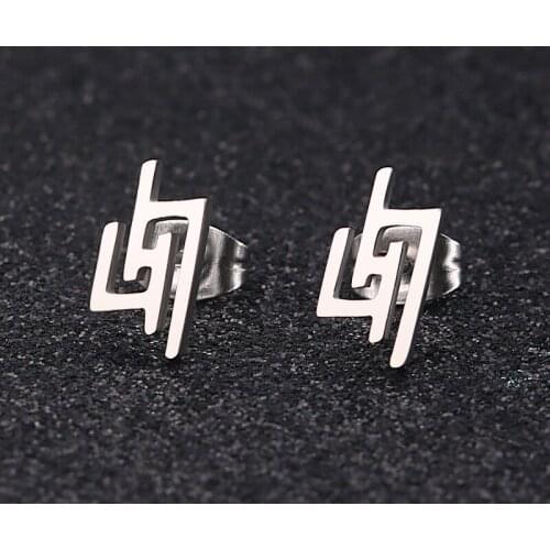 1Pair The Latest Star Titanium Steel Earrings with A Reset Logo Geometric Shape Stainless Steel Simple Earrings Earrings