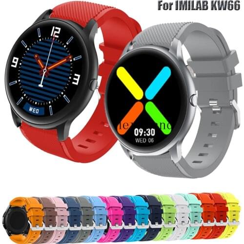 Silicone Bracelet Watchband For IMILAB KW66 / YAMAY SW022 Strap Replacement 22MM For Ticwatch Pro 3 Smartwatch Band Wriststrap