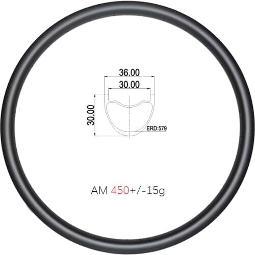 29er 450g MTB XC AM 36mm wide clincher tubeless disc mountain bike ENDURO carbon rim 30mm inner wide 30mm deep UD 3K 12K 24H 28H