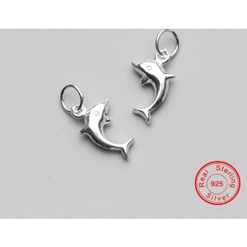 UQBing 1 Piece Bijoux Fashion 925 Sterling Silver Mini Dolphin Animal Charms For DIY Charm Bracelets Handmade Jewelry Findings