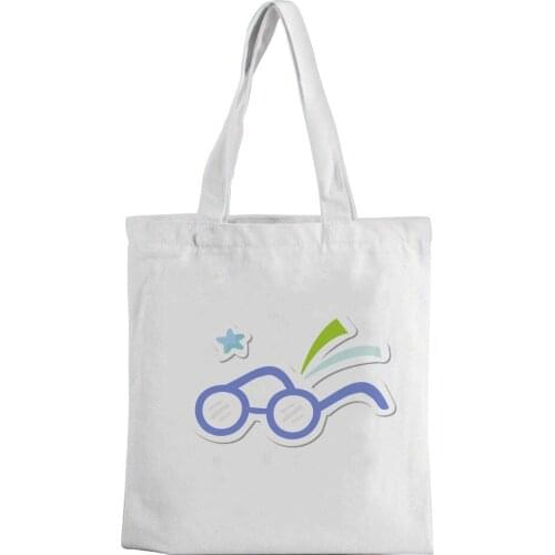 Womens canvas bag cute cartoon picture printed canvas bag white casual tote bag fashion eco-friendly shopping bag