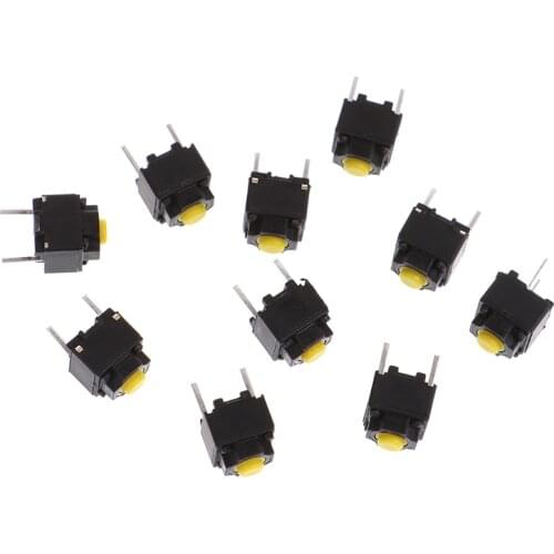 10pcs Mute Button Silent Switch Wireless Mouse Wired Mouse Button Micro Switch Push Button Switch 6*6*7.3mm