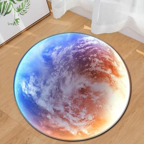3D Star circle Printed Carpet Soft Warm Mats Water Absorption Antiskid Round Floor Rugs For Bedroom Parlor Room