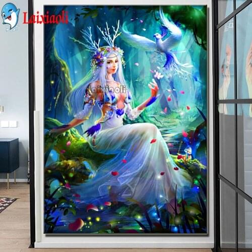 5D Home Decor Diamond Painting Forest Fairy, Classical Beauty and Bird Mosaic Sale Rhinestones Pictures Cross Stitch Embroidery