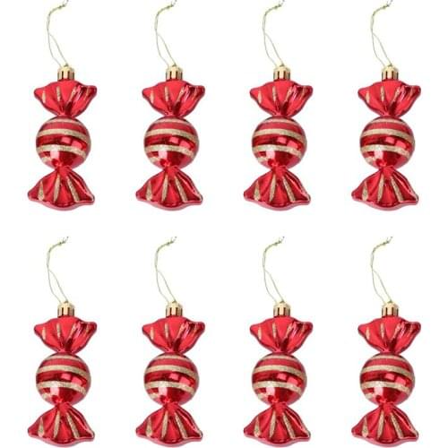8pcs DIY Christmas Candy Shape Pendants Delicate Christmas Tree Hanging Decors