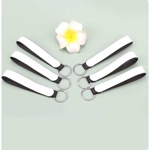 Blank Sublimation heat press print PU Leather keychain 20 pieces per lot