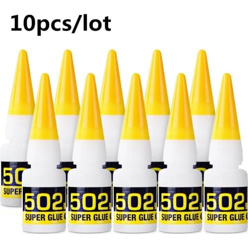 Deli 10pcs Liquid 502 Super Glue Touch Cyanoacrylate Adhesive Strong Rubber Fabric Plastic Paper Scrapbooking Kit Tool Accessory
