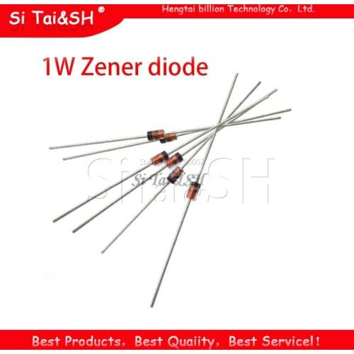 100pcs 1W Zener diode DO-41 3V 3V3 3V6 3V9 4V3 4V7 5V1 5V6 6V2 6V8 7V5 8V2 9V1 10V 11V 12V 13V 15V 1N4733A 1N4742A 1N4728A