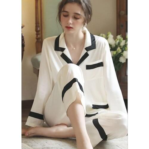 LonsanLou loungewear Spring and autumn loungewear cardigan ice silk home suit
