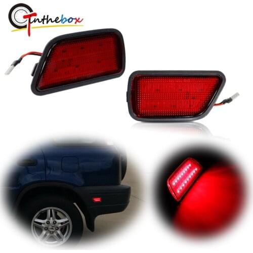 Gtinthebox Red / Smoked Lens Red LED Car Rear Bumper Side Marker Lights Fender Flare Lamps For 1997-2001 Honda CR-V Error Free