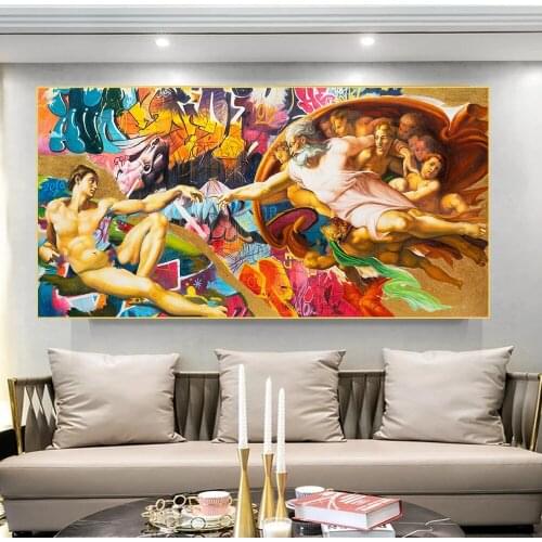 Creation of Adam Street Poster and Picture Graffiti Pop Art Canvas Painting Wall Art Prints For Living Room Home Decor