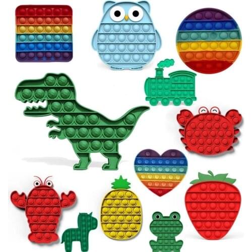 Fidget Toys Anti Stress Push Pop Bubble Pressure Brisk Sensory Rainbow ToyRestore Emotions Stress Reliever Toy For Anxiety