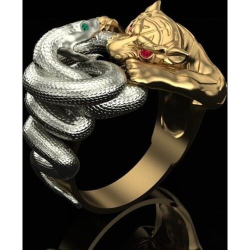 2020 Trendy Hip Hop Rock Punk Vintage Leopard Tiger Snake Man Ring Designer Party Anniversary Gothic Rings For Men Male Jewelry
