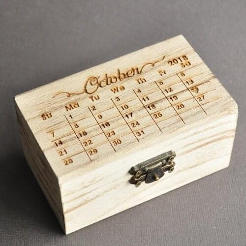 Save the Date Calendar Ring Box Personalised Wedding Ring Holder Keepsake Box Valentines Ring Bearer Box