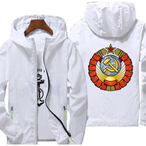 Jacket CCCP spring autumn fashion print top men casual zipper jacket men jacket large size