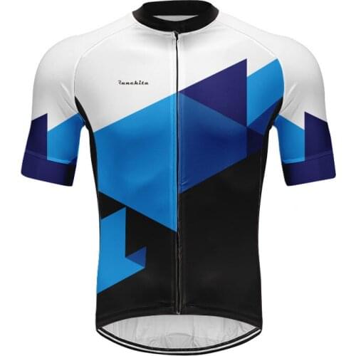 Summer Runchita Men Cycling Jersey Short Sleeve MTB Road Bike Jersey Stripes Breathable Mountain Bicycle Jersey Maillot Ciclismo