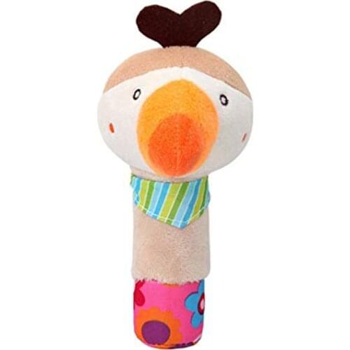 Cute Cartoon Baby Rattle Toy Hand Rattle Squeaker Sticks for Toddlers Stuffed baby toys gift dropshipping