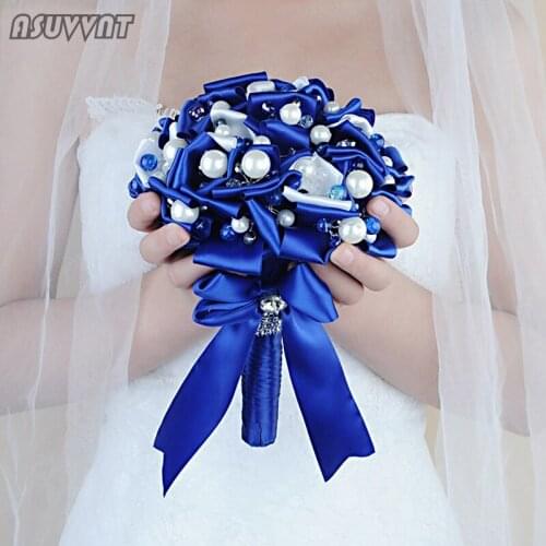 Fashion Romantic Wedding Bouquet Bridal Bridesmaid Wedding Pearls Crystal Noble Artificial Flower Wedding Bouquets Accessories