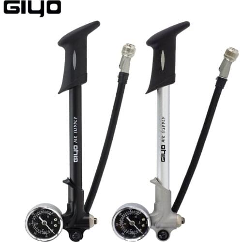 GIYO GS-02D Foldable 300psi High-pressure Bike Air Shock Pump with Lever & Gauge for Fork & Rear Suspension Mountain Bicycle