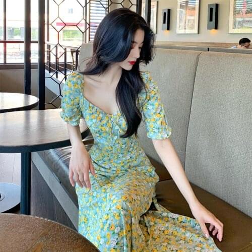 New Summer Dress Girls Boho Party Chiffon Female Vintage Dress oversize Short Sleeve Women Dresses Robe Vestido