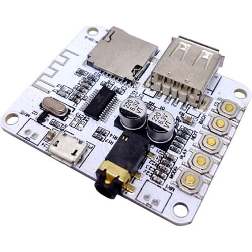Bluetooth Audio Receiver board with USB TF card Slot decoding playback preamp output A7-004 5V 2.1 Wireless Stereo Music Module