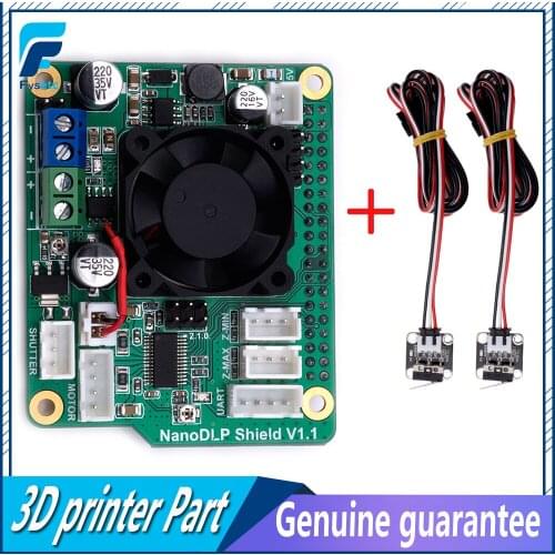 NanoDLP Shield V1.1 Expansion Board With DRV8825 Controlled MOS For Raspberry Pi 3B With 2pcs CR-10 Endstops Limit Switch
