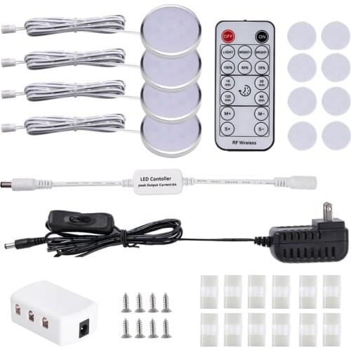 4 lamps LED Under shelf Cabinet LED Light dimmable Lights Wireless Kitchen counter Lighting fixture Decoration wardrobe