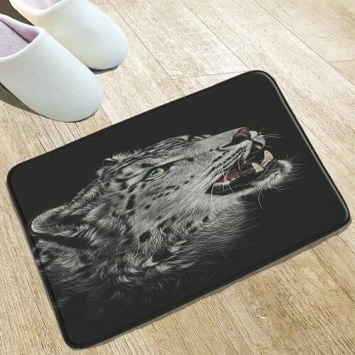 Animal Print Bathroom Mat Lion Beauty And The Beast Entrance Front Hall Welcome Rugs Home Decor Supplies Non-Slip Carpet Flannel