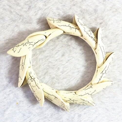 Multicolor Calaite Turquoises Stone 15x38mm Morning Glory Beads Diy Bracelets Bangles for Women Party Gift Jewelry 7.5inch B317