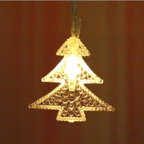 Christmas Tree Battery Powered String Lights Tree Shaped LED White Light Christmas String Fairy Decoration Holiday Xmas Wedding