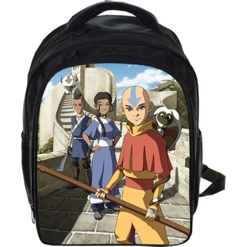 13 Inch Avatar The Last Airbender Cartoon Kids Backpack Kindergarten School Bag Children Printing Backpack Girls Boys Mochila