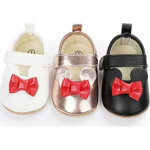 Spring Autumn Fashion Baby Shoes New Lovely First Walker PU Soft Bottom Shining Sequin Bowknot Baby Girl Princess Shoes 0-18M