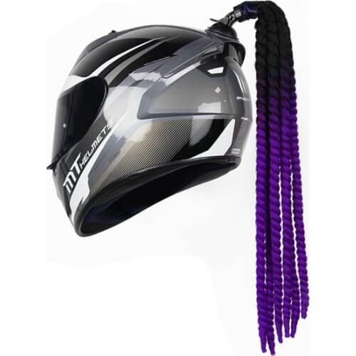 60cm Motorcycle Helmet Braids Women Helmet Dreadlocks Ponytail Braid Motocross Bicycle Helmet Punk Hair Decoration Dreadlocks 27
