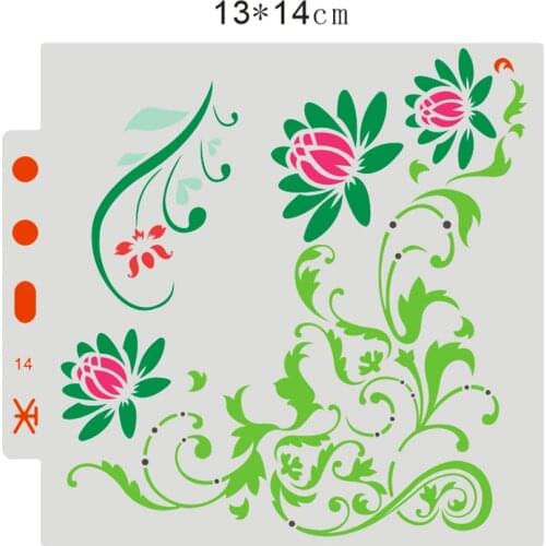 13*14cm vines flower scrapbook stencils spray plastic mold shield DIY cake hollow Embellishment printing lace ruler valentine