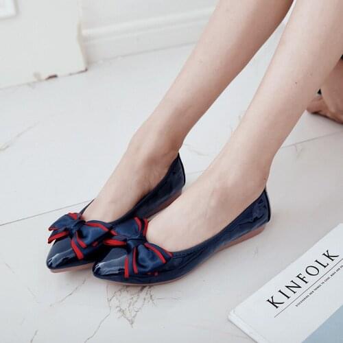 Women Flats Heel Shoes 2022 Pointed Toe Slip On Sexy Bow Tie Casual Ballet Flats Ladies Flat Shoes Female Multi-colored Shoe