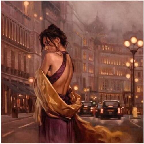 Street beauty diamond painting cross stitch,diy,5d,rhinestone painting,diamond embroidery landscape home decor craft gift