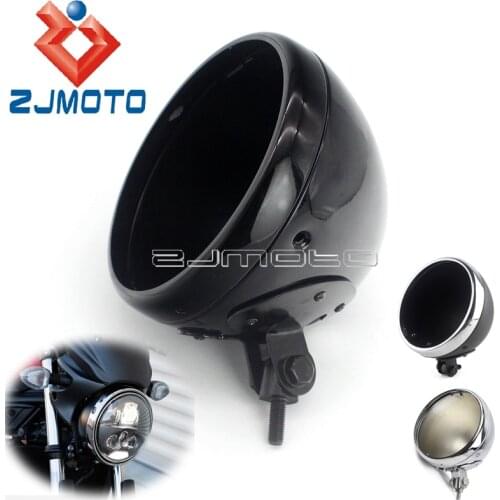 Universal Motorcycle Accessories Round 7" LED Headlight Housing Headlamp Fairing Bulb Bucket For Harley Kawasaki Yamaha Honda
