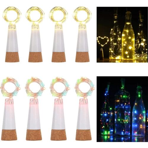 USB Rechargeable 2M 20 LEDs Wine Bottle Cork Lights LED Copper Wire Fairy Garland String Light Xmas Wedding Party Art Decor Lamp