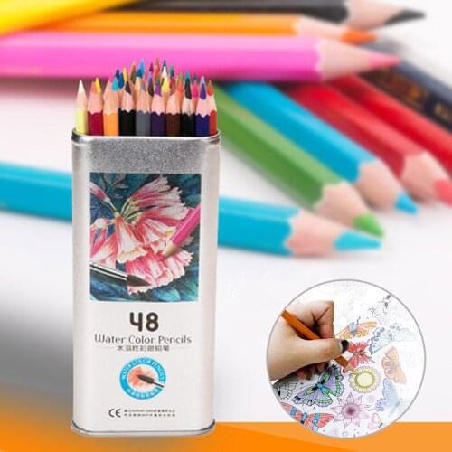 12/24/36/48 Colors Watercolor Pencil Water Soluble Colored Drawing pencils Artist Painting Sketching For School Art Supplies