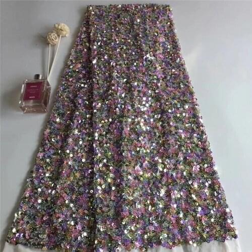 Top Quality African Tulle Lace Fabric sequins Net Fabric JRB-12210 with sequins
