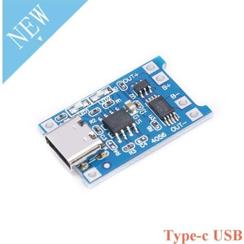 Type-C USB 5V 1A 18650 TP4056 Lithium Battery Charger Module Charging Board With Protection Dual Functions 1A Li-ion