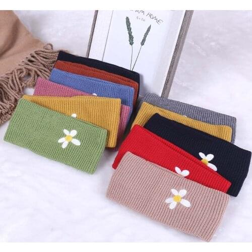 Unisex Flower Print Headband Knitted Embroidery Elastic Headwear Designer bandana Head Scarf Headband бандана на голову женская