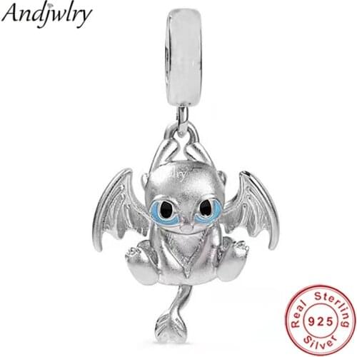 925 Sterling Silver Light Fury Dragon Dangle Charm Fit Pandora Charms Original Bracelet 925 Siver Bangle DIY Jewelry Berloque