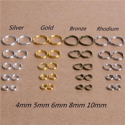 200pcs/lot 4/5/6/8/10mm Gold Silver Bronze Color Double Jump Rings&Split Ring for Jewelry Making Finding DIY Craft Accessory