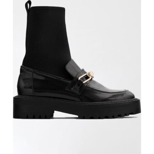 2020 Luxury Brand Warm Winter Boots Women Stretch Knitted Socks Chelsea Booties Ladies Platform Ankle Boots Winter Shoes